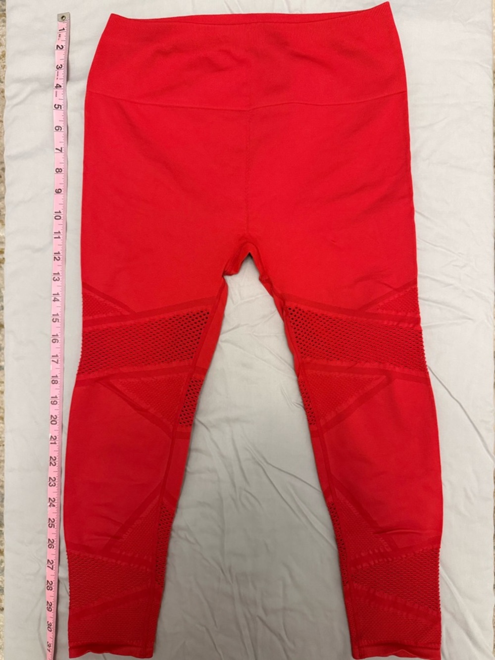 Red Seamless Active Leggings and Long-Sleeve Top Set - Picture 5 of 6